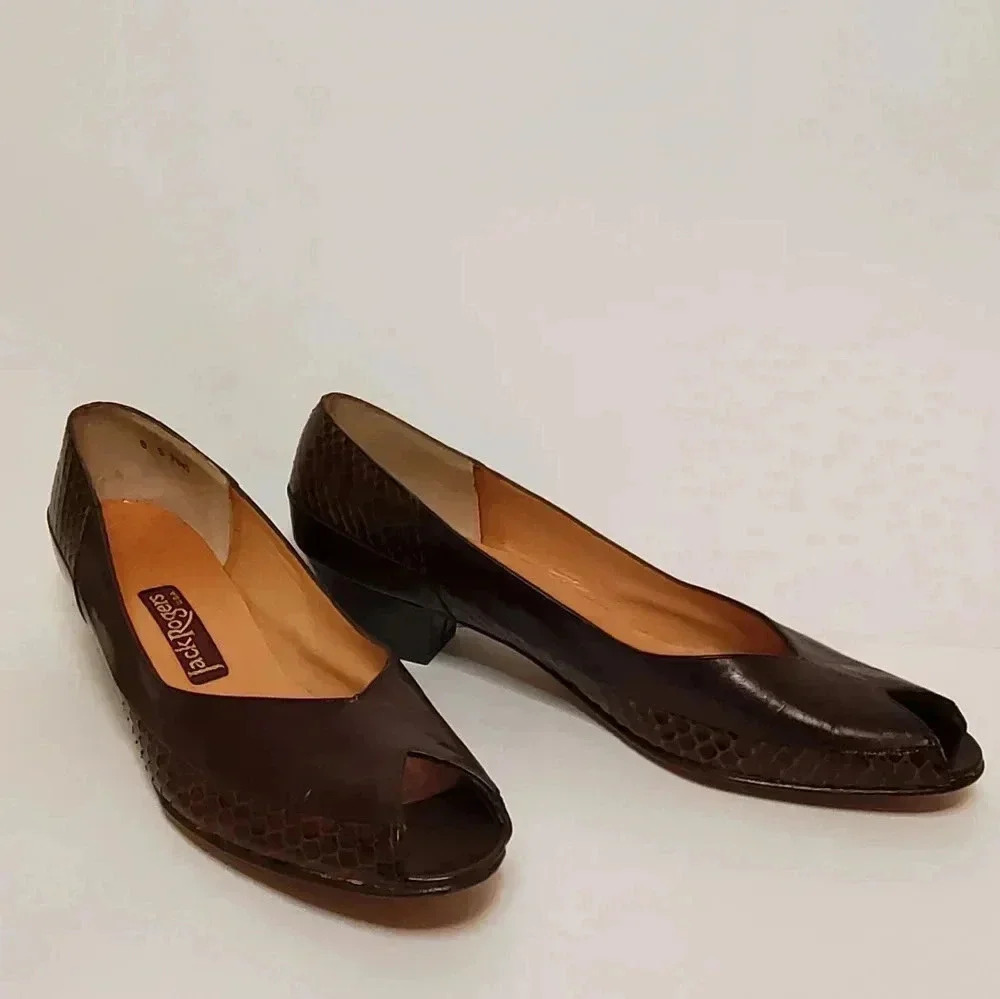 Jack Rodgers open toe leather shoes size 7 brown